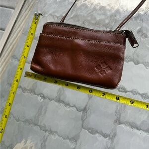 Patricia Nash Brown Leather Mini Crossbody Wristlet